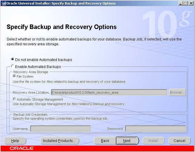 ABAP开发环境建立：Oracle安装，不启动自动备份