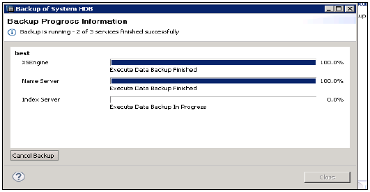 查看备份设置→“Finish”