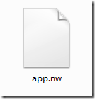 把app.zip这个文件的扩展名改为nw,变为 app.nw