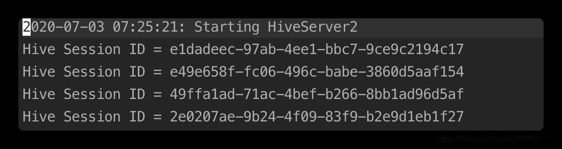Hive打开的Session